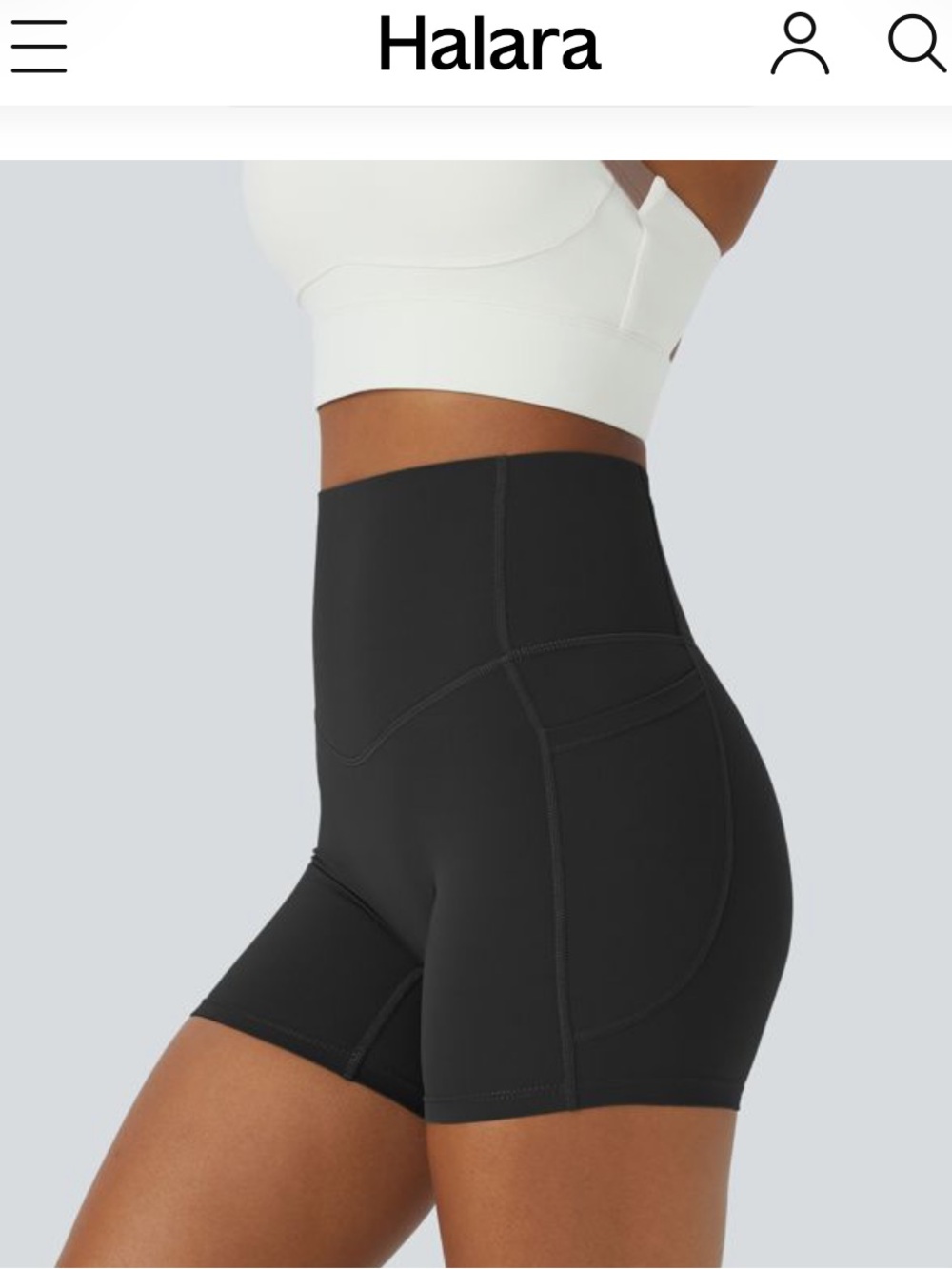 HALARA Black High-Rise Sculpting Bike Shorts with Side Pocket